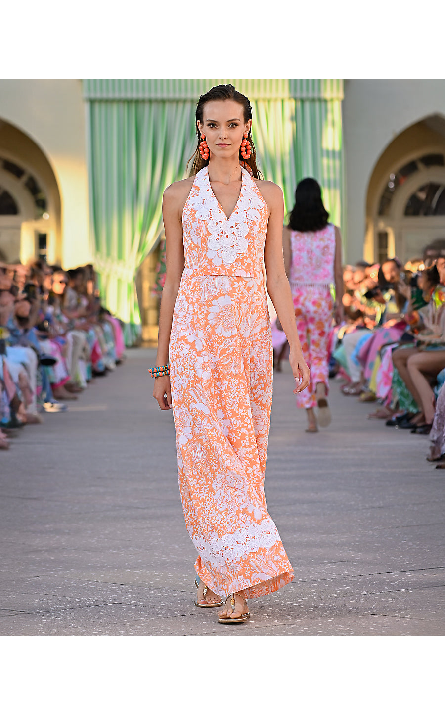Belinda Maxi Dress Sunset Orange Budding Romance