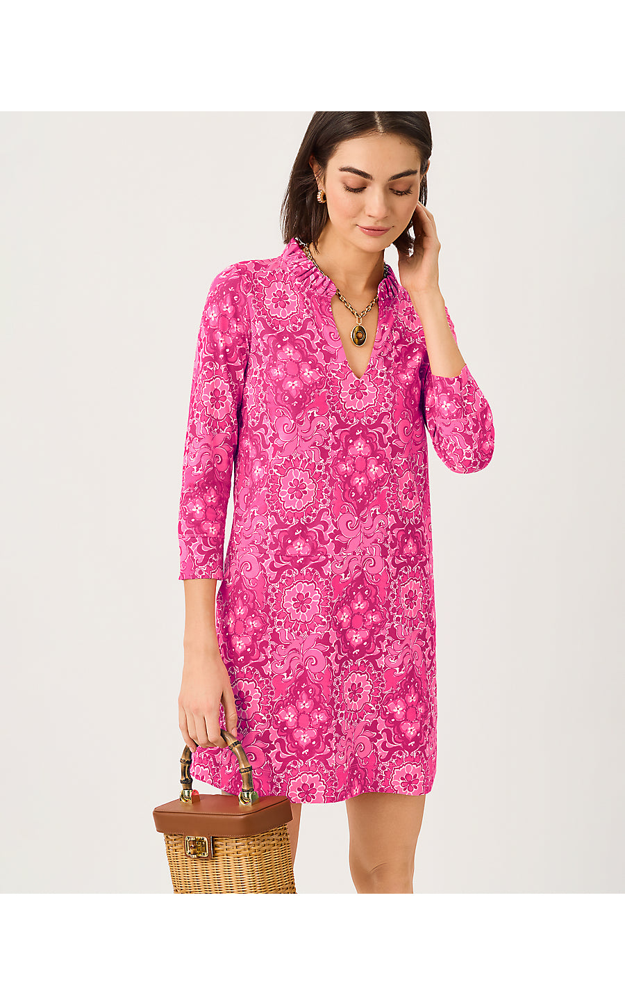 Annelie Dress Pink Aster The Casbah Allover