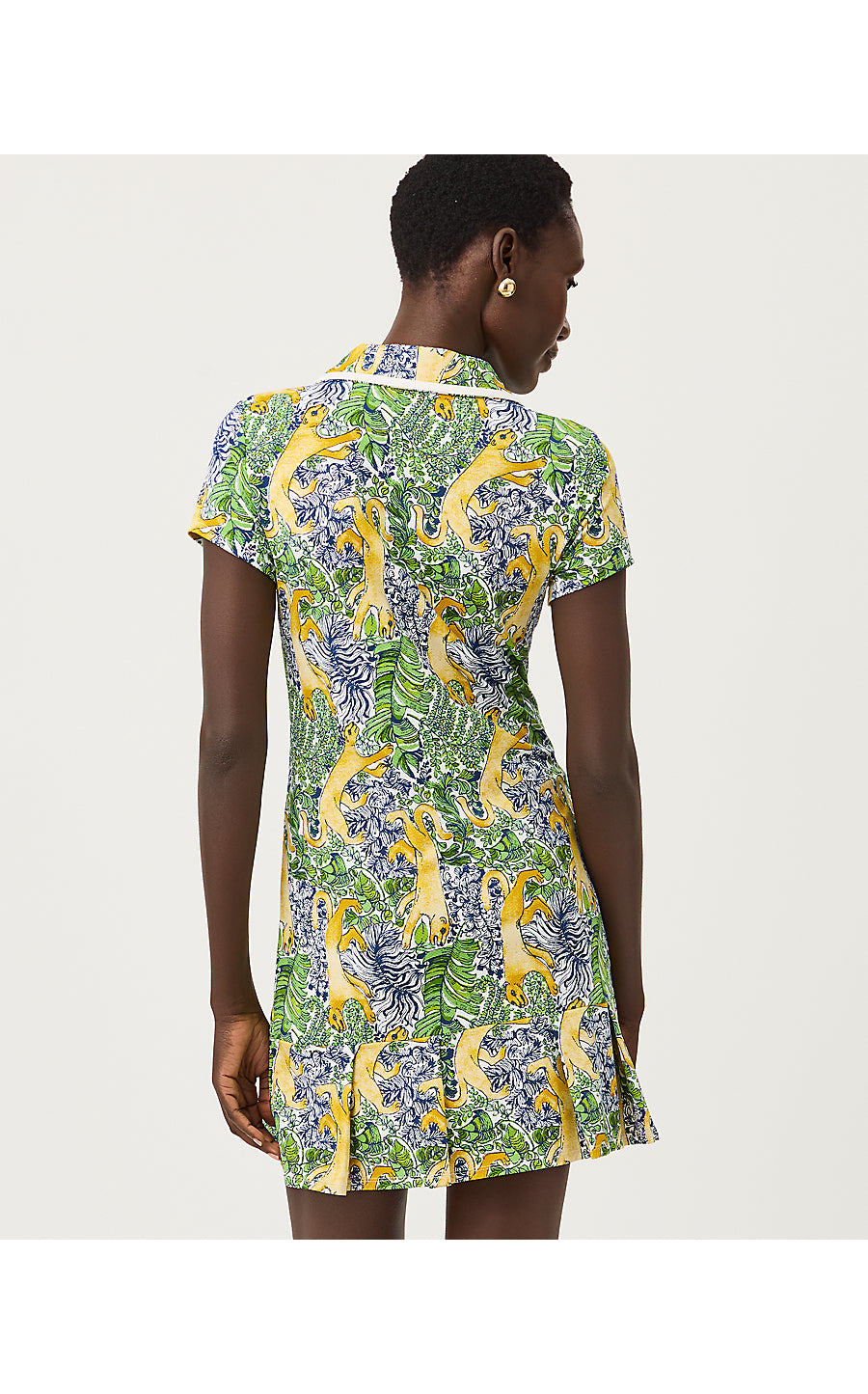 UPF 50+ Cayo Costa Pleated Dress Multi Lil Palm Prowl