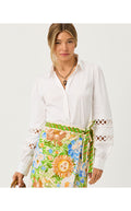 The Lace Inset Lilly Shirt Resort White