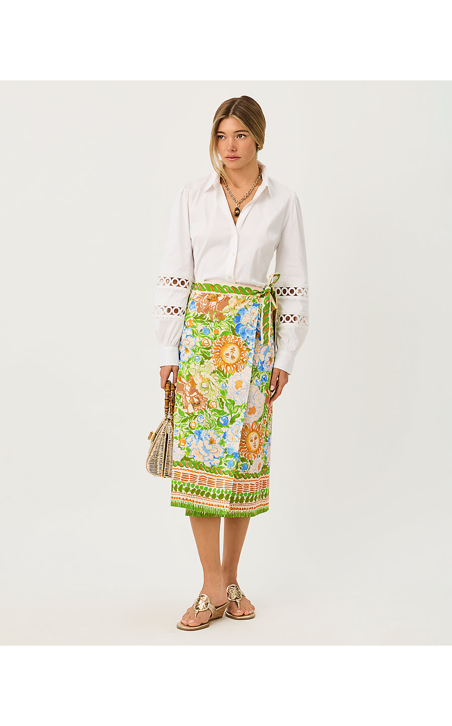 The Lace Inset Lilly Shirt Resort White