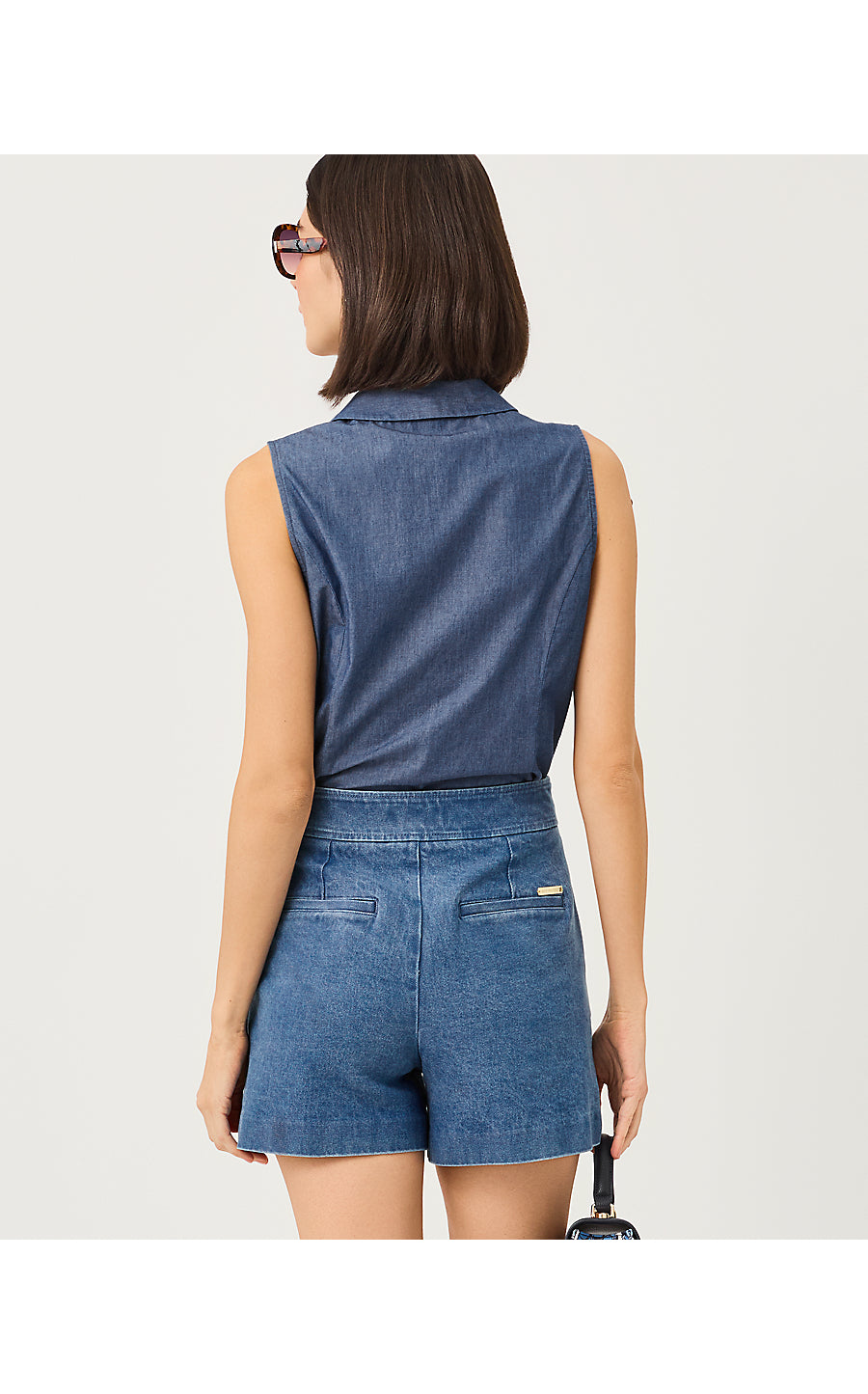 Fenly Sleeveless Top Indigo Chambray