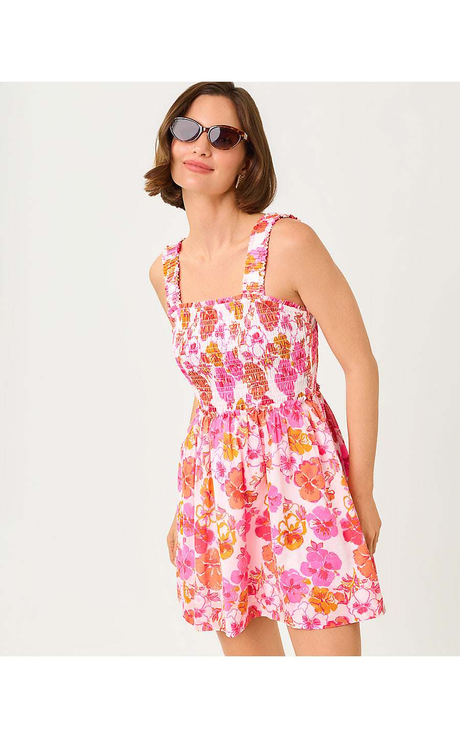 Hadly Skirted Romper Resort White Pansy Fansy