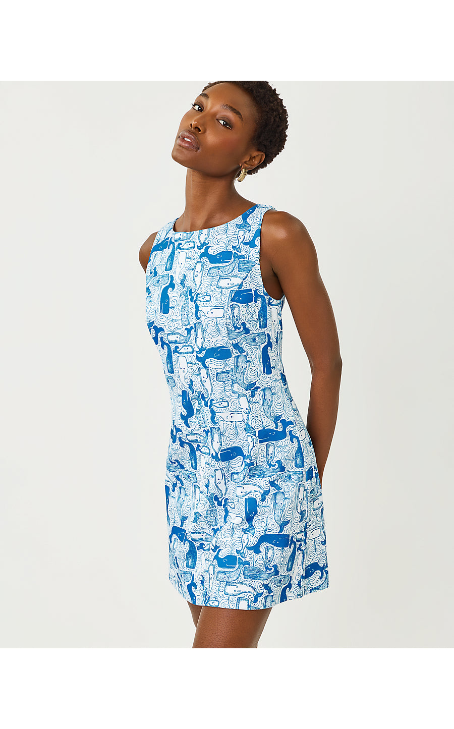 Oriana Shift Romper Nassau Blue Thar She Blows