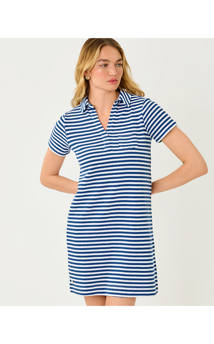 Dune Short Sleeve Dress Starlight Navy St Tropez Stripe