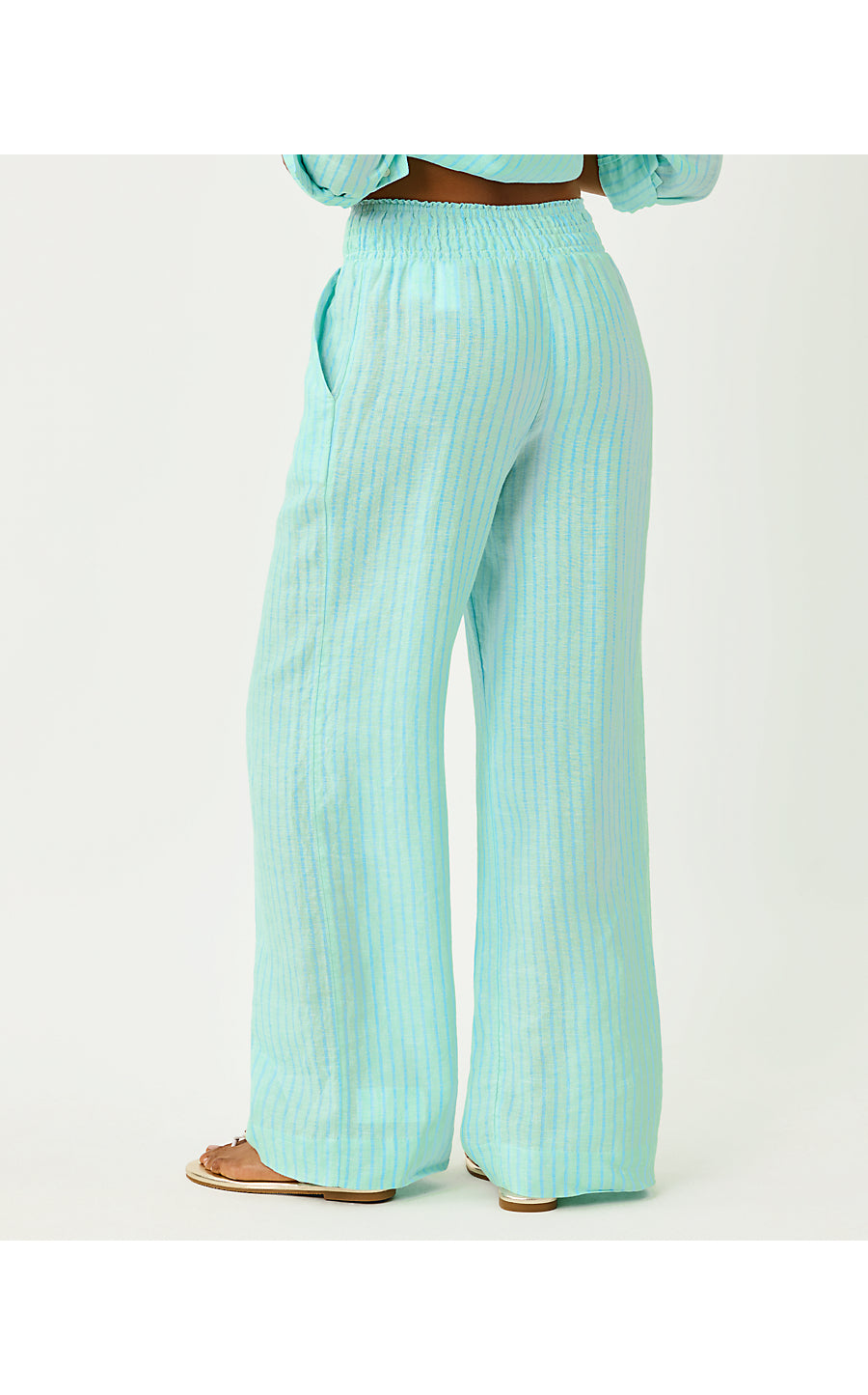 Mirabella Linen Palazzo Mint Condition X Capri Blue Saint Tropez Stripe