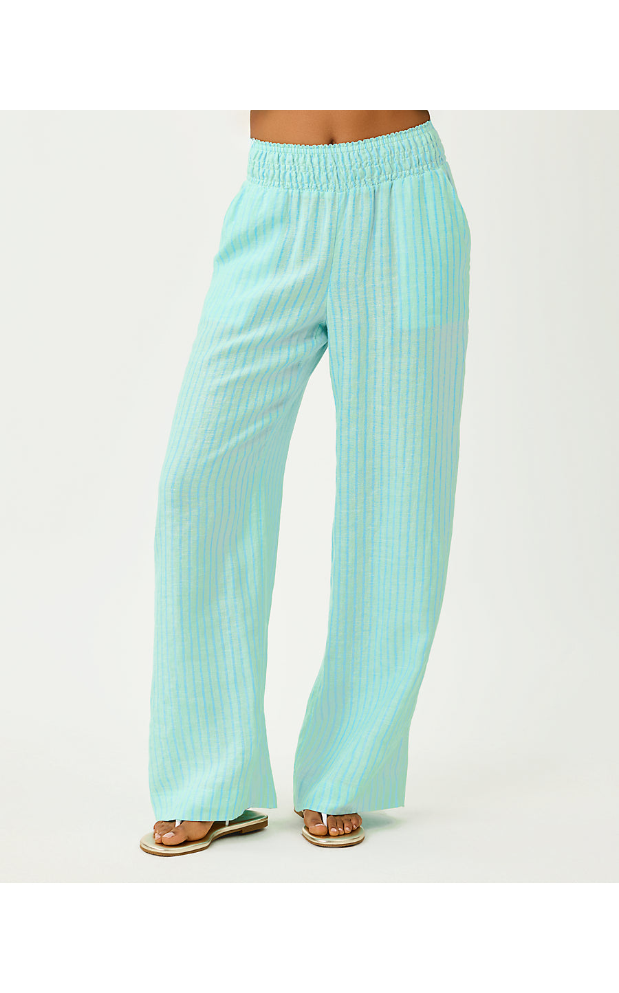 Mirabella Linen Palazzo Mint Condition X Capri Blue Saint Tropez Stripe