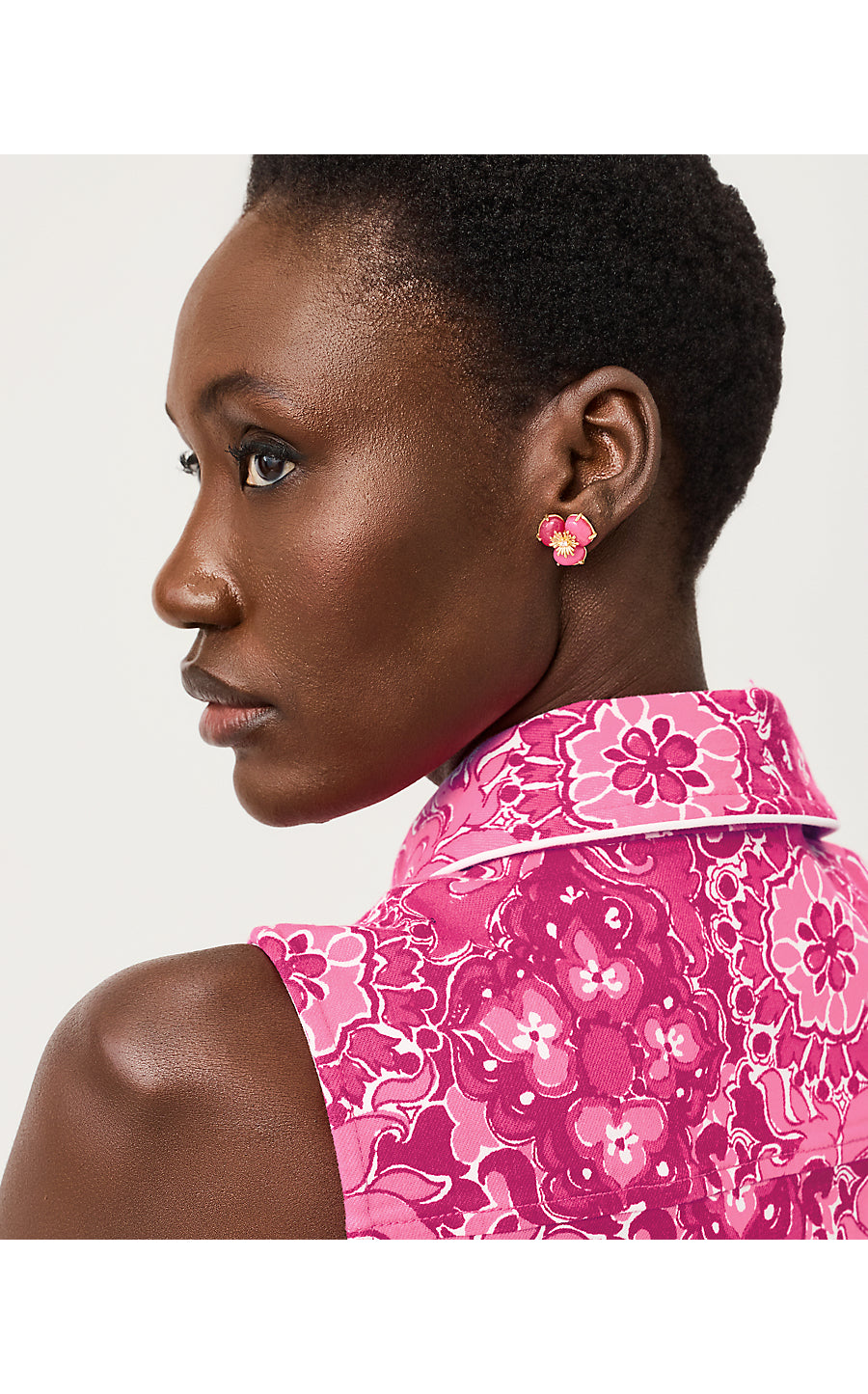 Camouflage Catwalk Earring Pink Aster