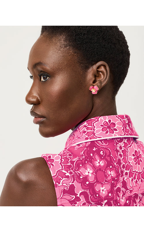 Camouflage Catwalk Earring Pink Aster