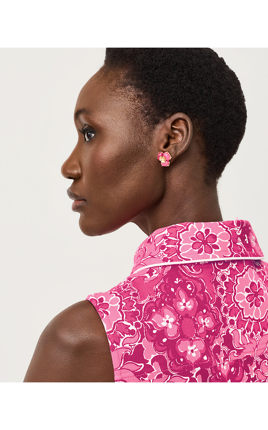 Camouflage Catwalk Earring Pink Aster