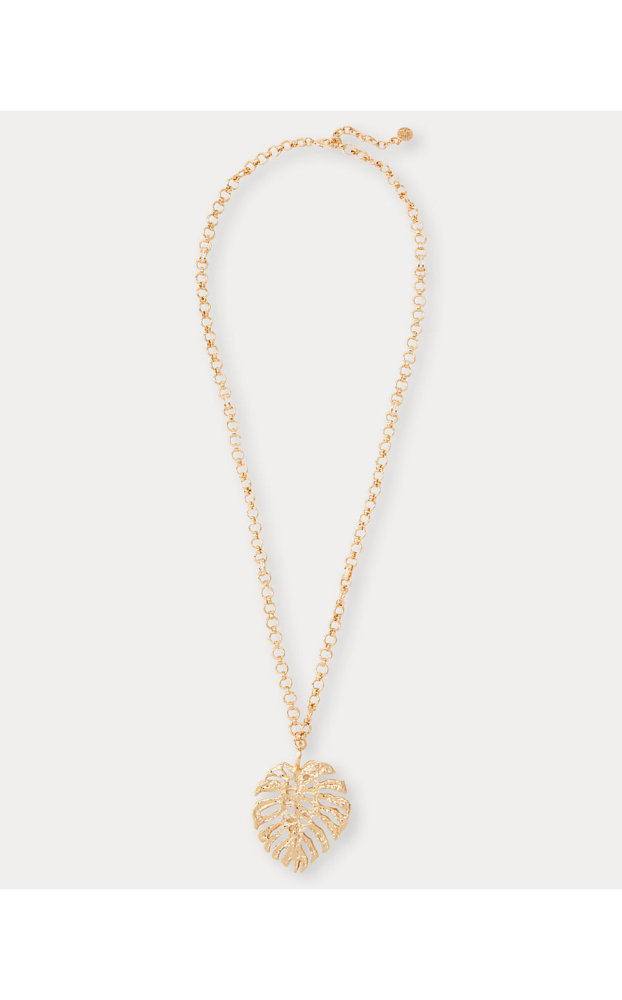 Hide And Leaf Necklace Gold Metallic