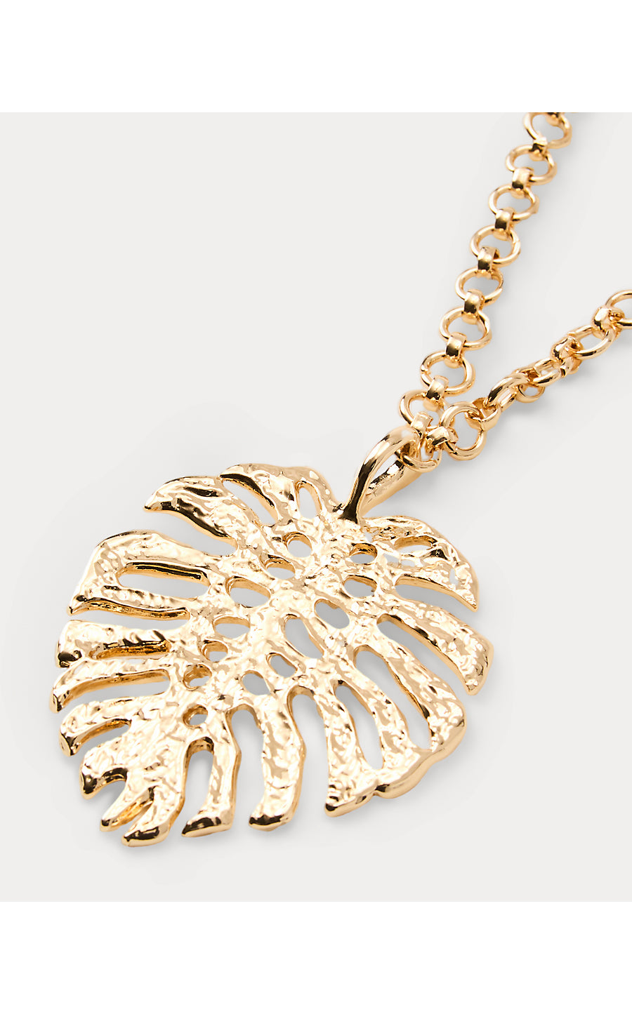 Hide And Leaf Necklace Gold Metallic