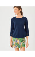 Clairmont 3/4 Sleeved Top Low Tide Navy