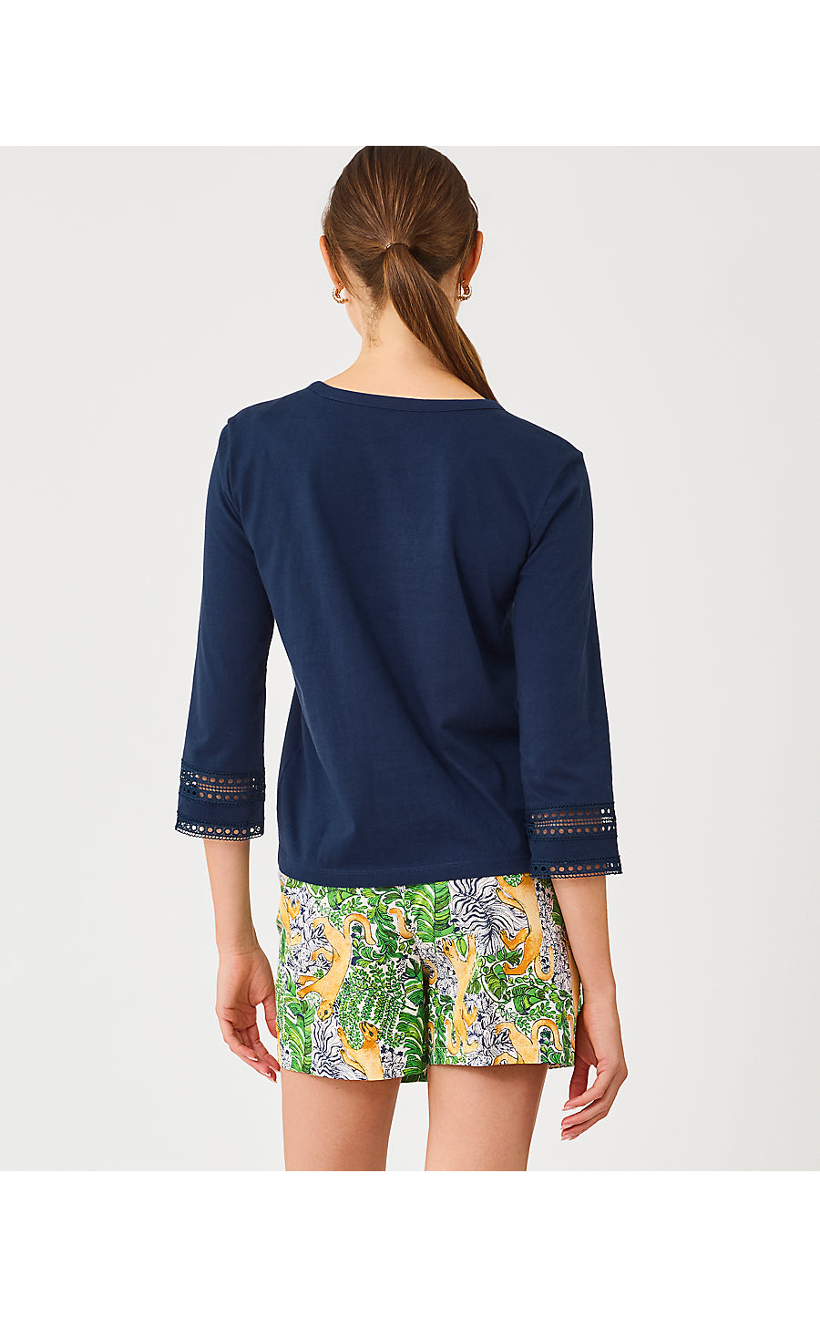 Clairmont 3/4 Sleeved Top Low Tide Navy