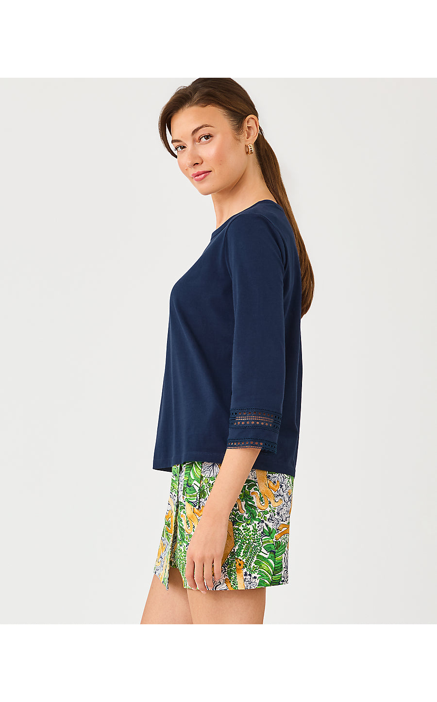 Clairmont 3/4 Sleeved Top Low Tide Navy