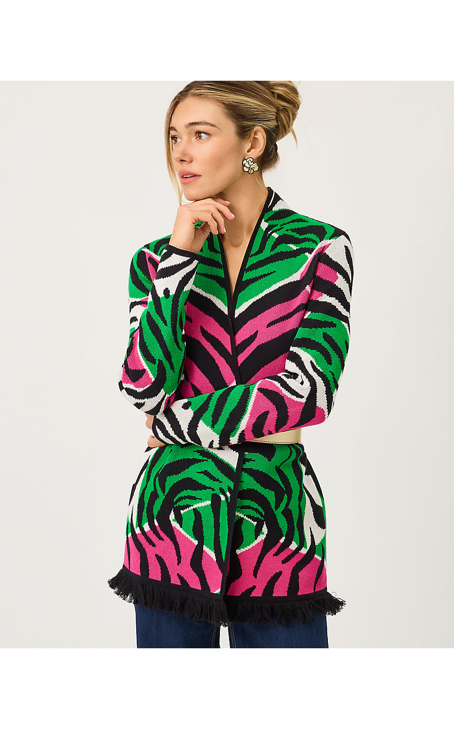 Noble Jacquard Cardigan Coconut Oversized Big Irv Jacquard