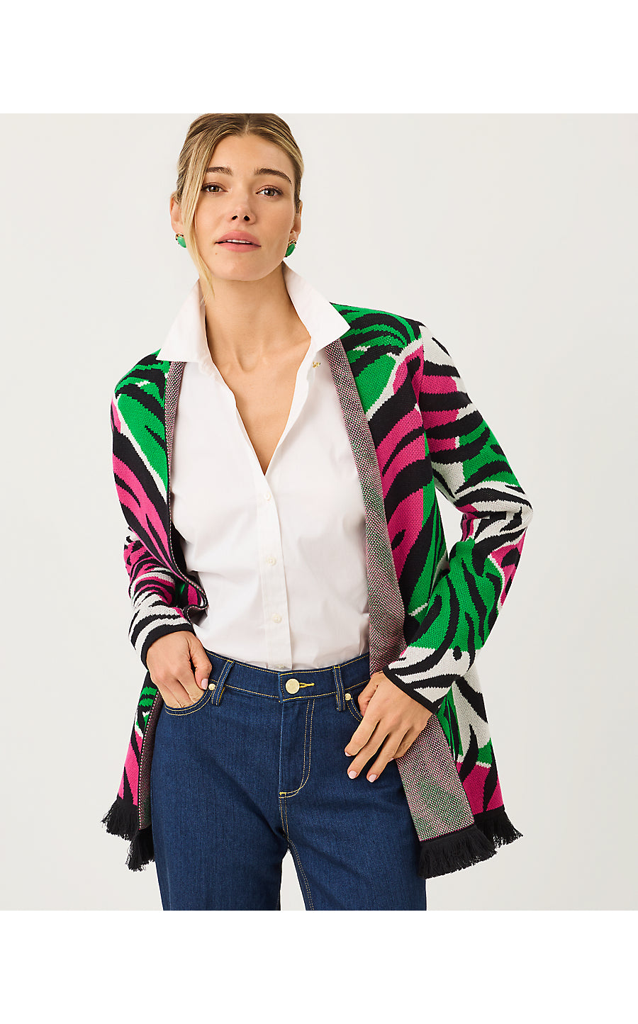 Noble Jacquard Cardigan Coconut Oversized Big Irv Jacquard