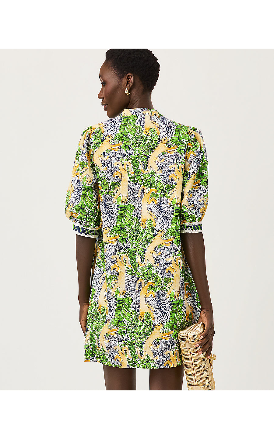 Mialeigh Elbow Sleeve Dress Multi Lil Palm Prowl Engineered