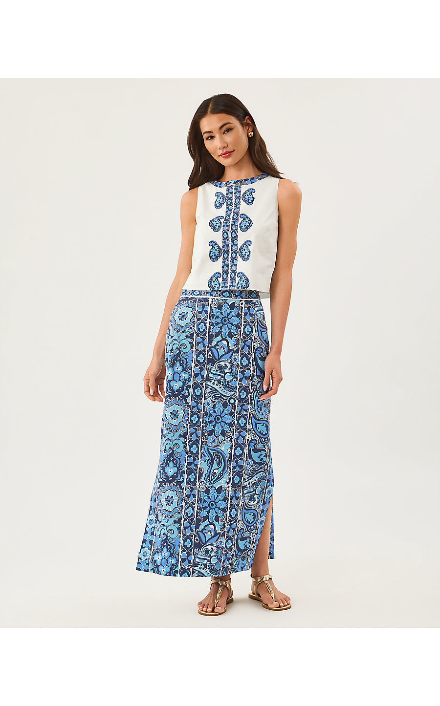 Annaleese Sleeveless Top Low Tide Navy The Casbah Engineered