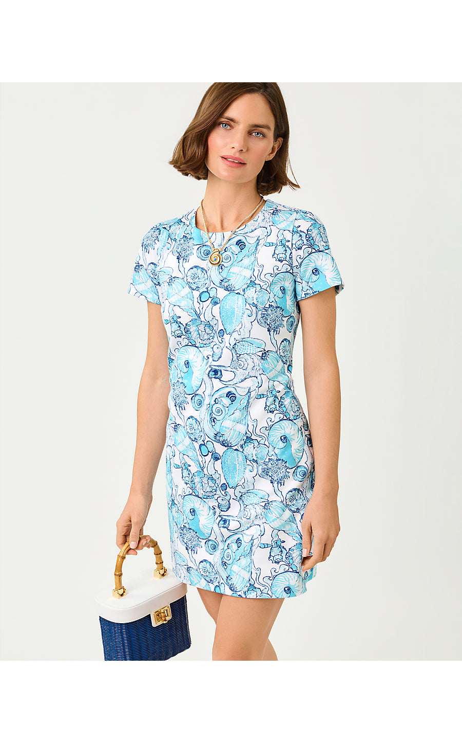 Melodie Skirted Romper Resort White Shell Shine