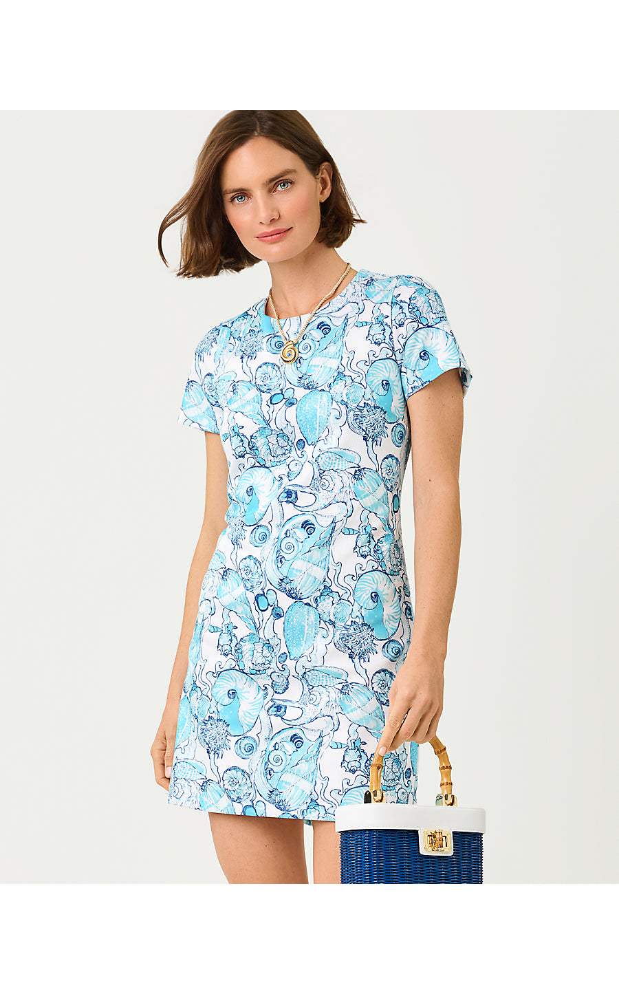 Melodie Skirted Romper Resort White Shell Shine