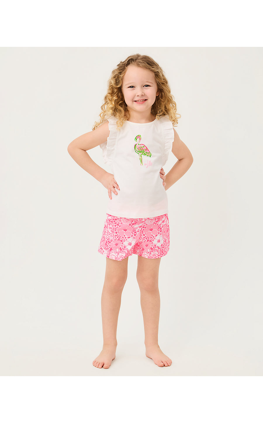 Chickie Ruffle Top Multi On Parade Graphic
