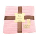 Baby CC Solid Ribbed Knit Blanket Pale Pink Pale Pink