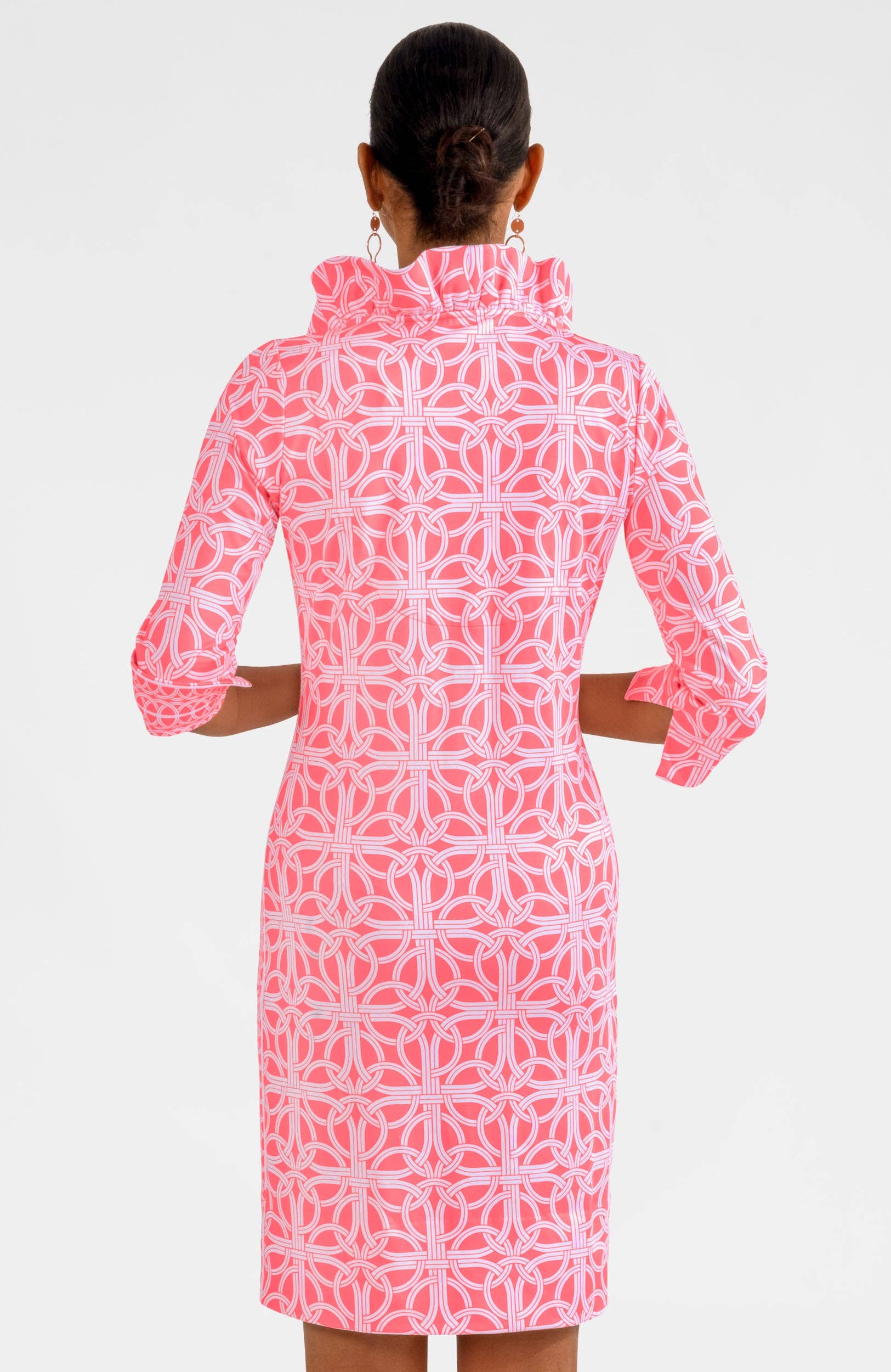 Jersey Ruffneck Dress - Ring Toss: Melon