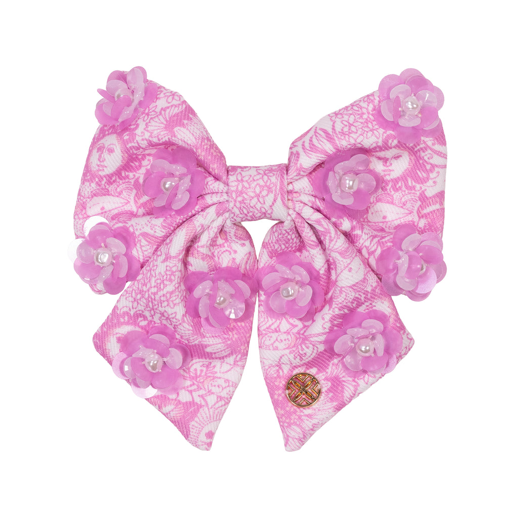 Girls Embelished Bow Barrette Fleur De Lilly