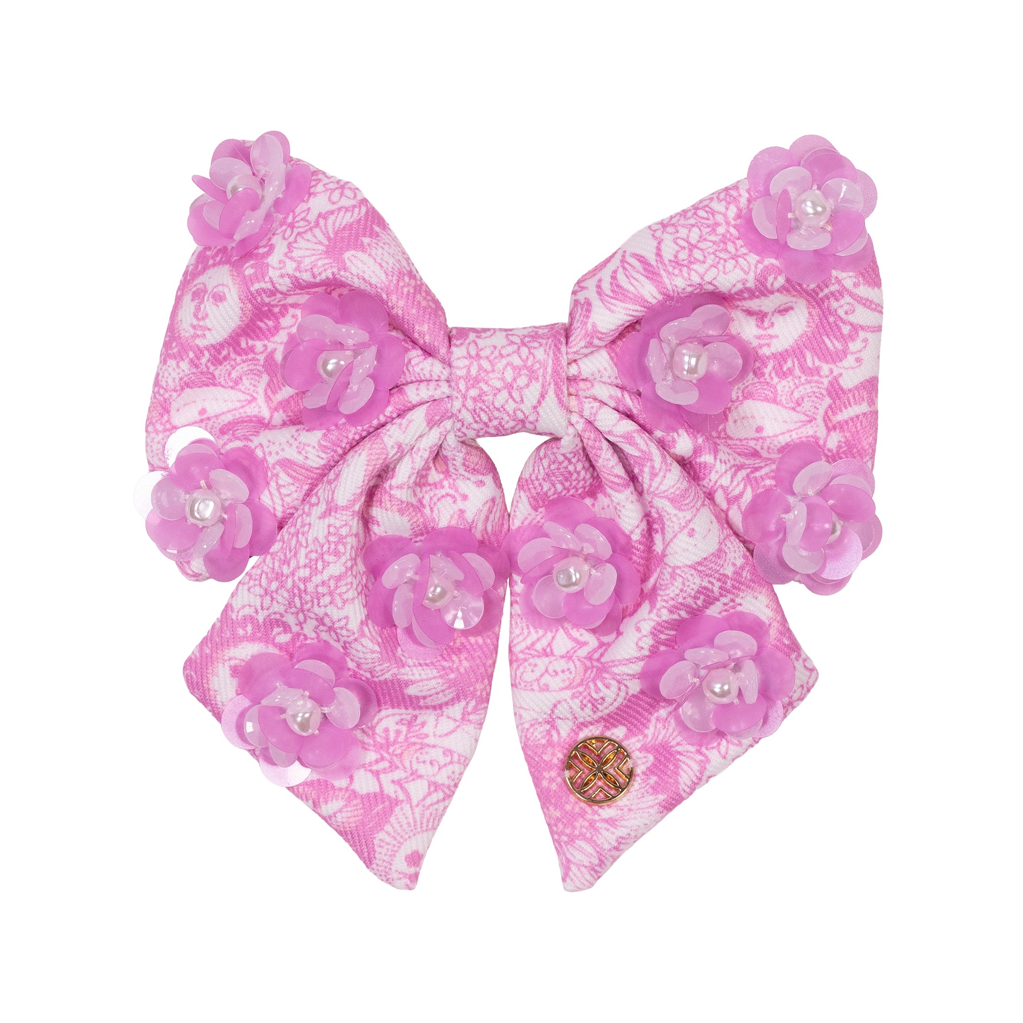 Girls Embelished Bow Barrette Fleur De Lilly