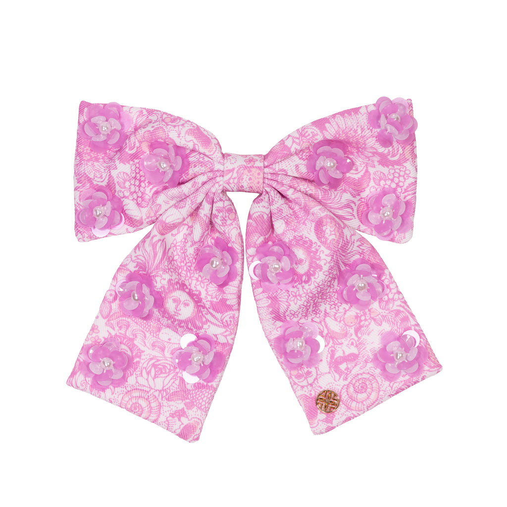 Embelished Bow Barrette Fleur De Lilly