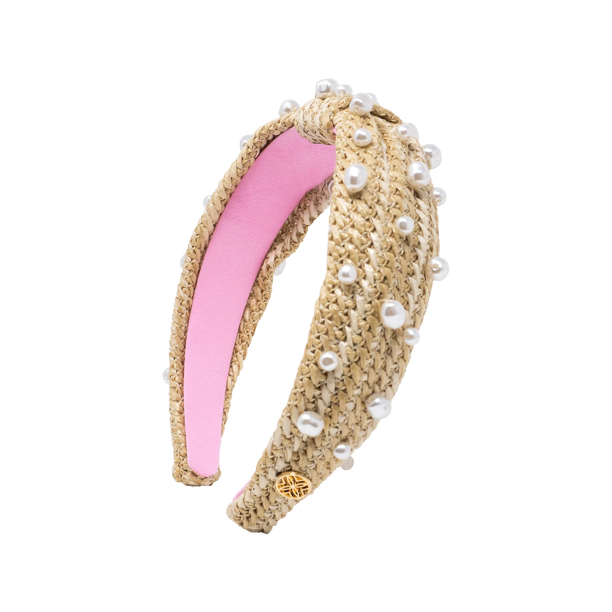 Embellished Low Knot Headband Raffia