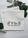 Dog Days of Summer Black and White Cocktail Napkins | Set 16