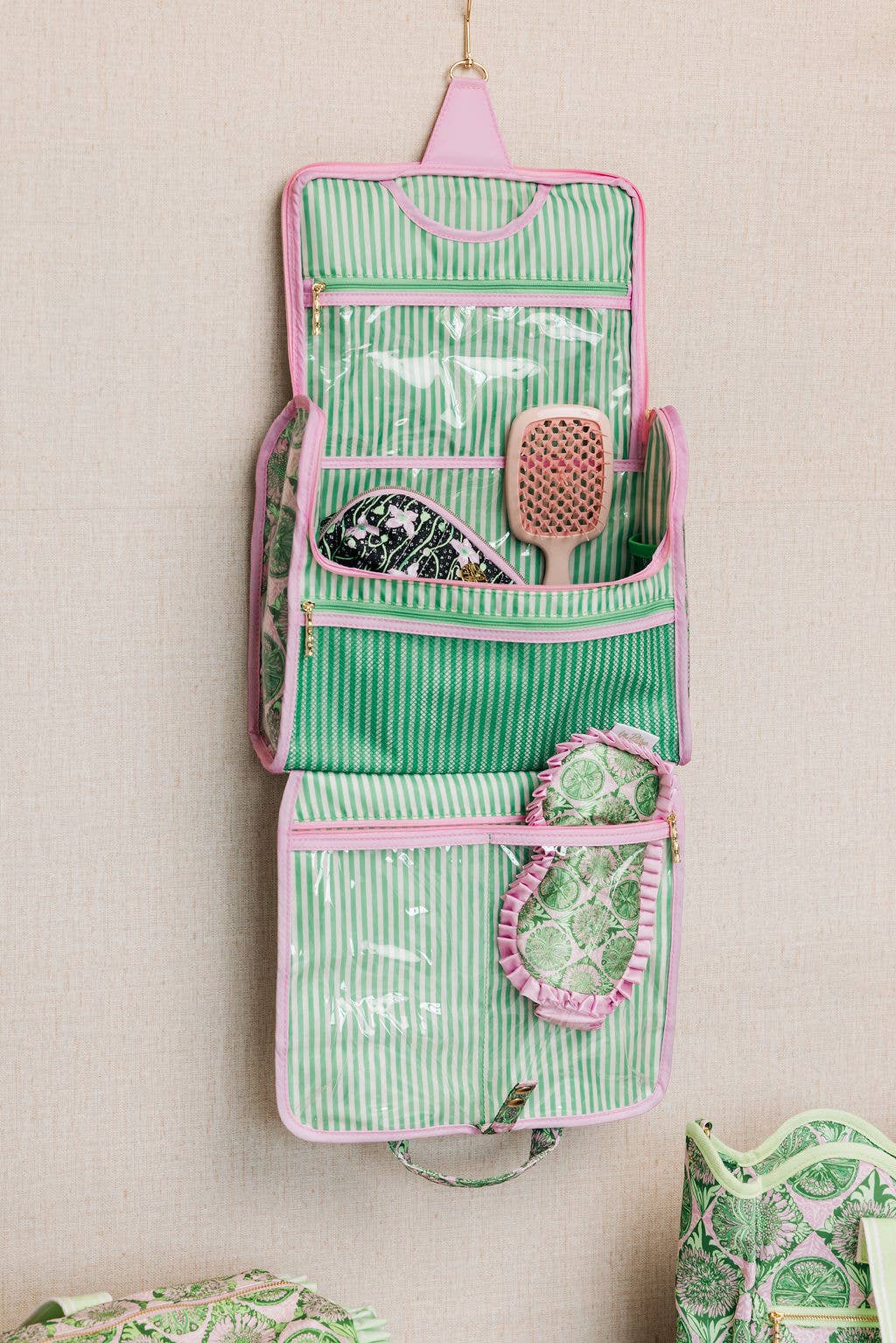 Hanging Toiletry Bag, Tropical Tiles