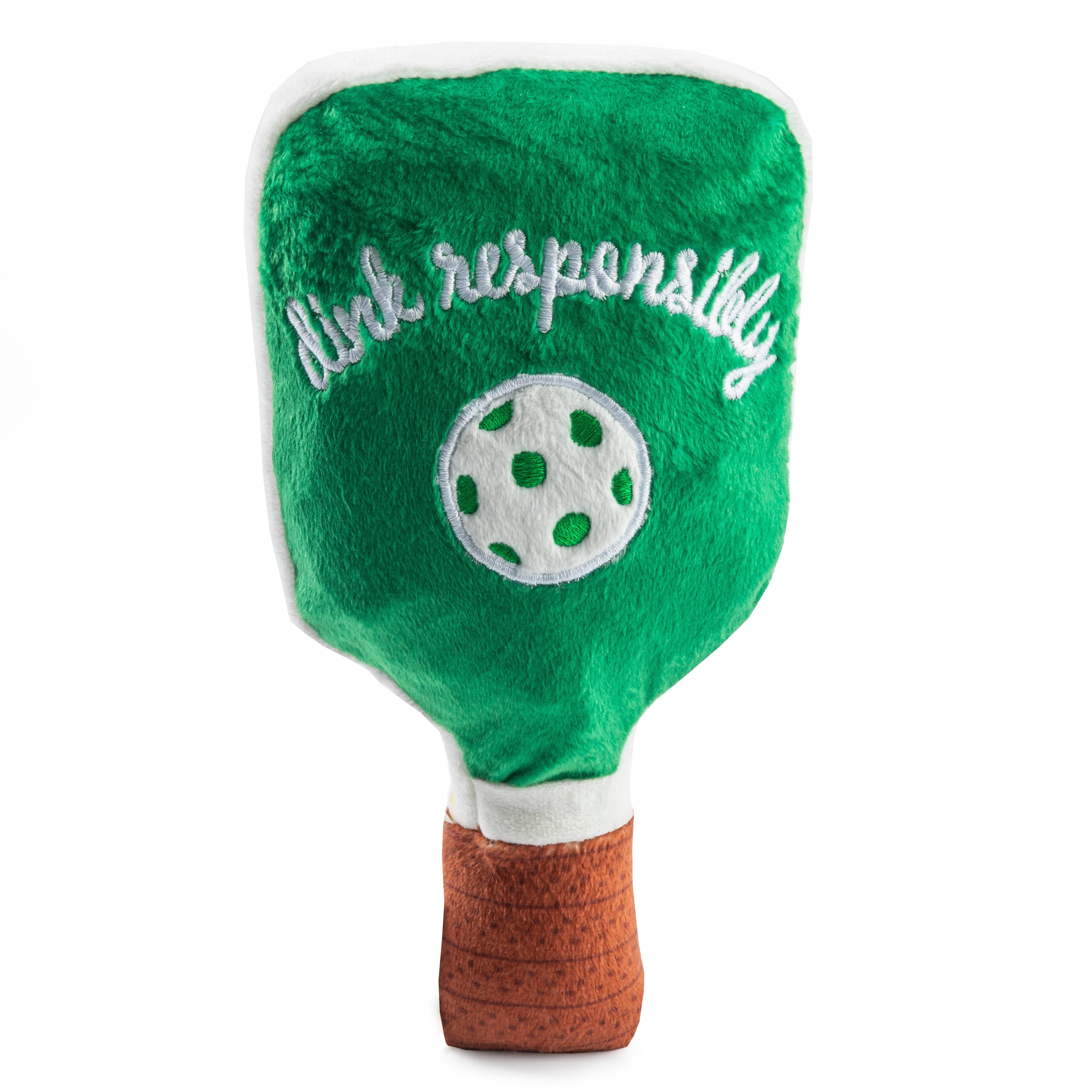Green Stripe Pickleball Paddle  | Squeaker Dog Toy