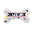 White Chewy Vuiton Bones | Plush Squeaker Dog Toy