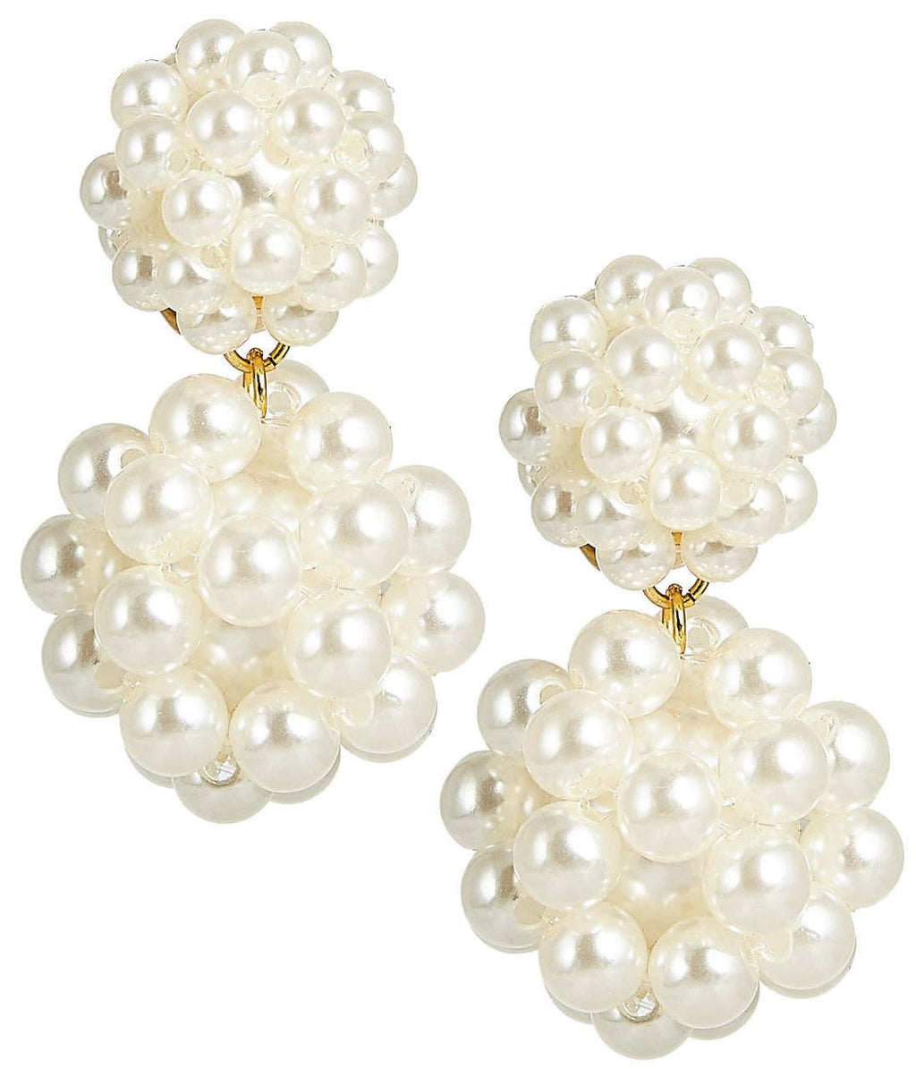 Kate Cluster Pearl Large Statement - Earrings - Belle of  the Ball - 18k Gold Plated - WS: Post