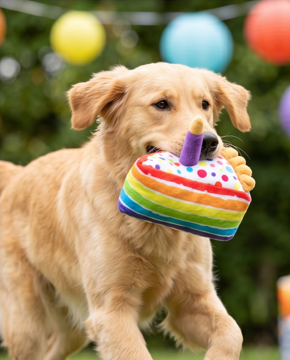 Birthday Cake Slice  | Squeaker Dog Toy