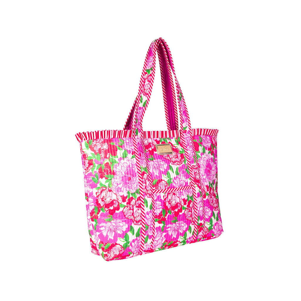 Quilted Ruffle Tote, Maggies Bouquet