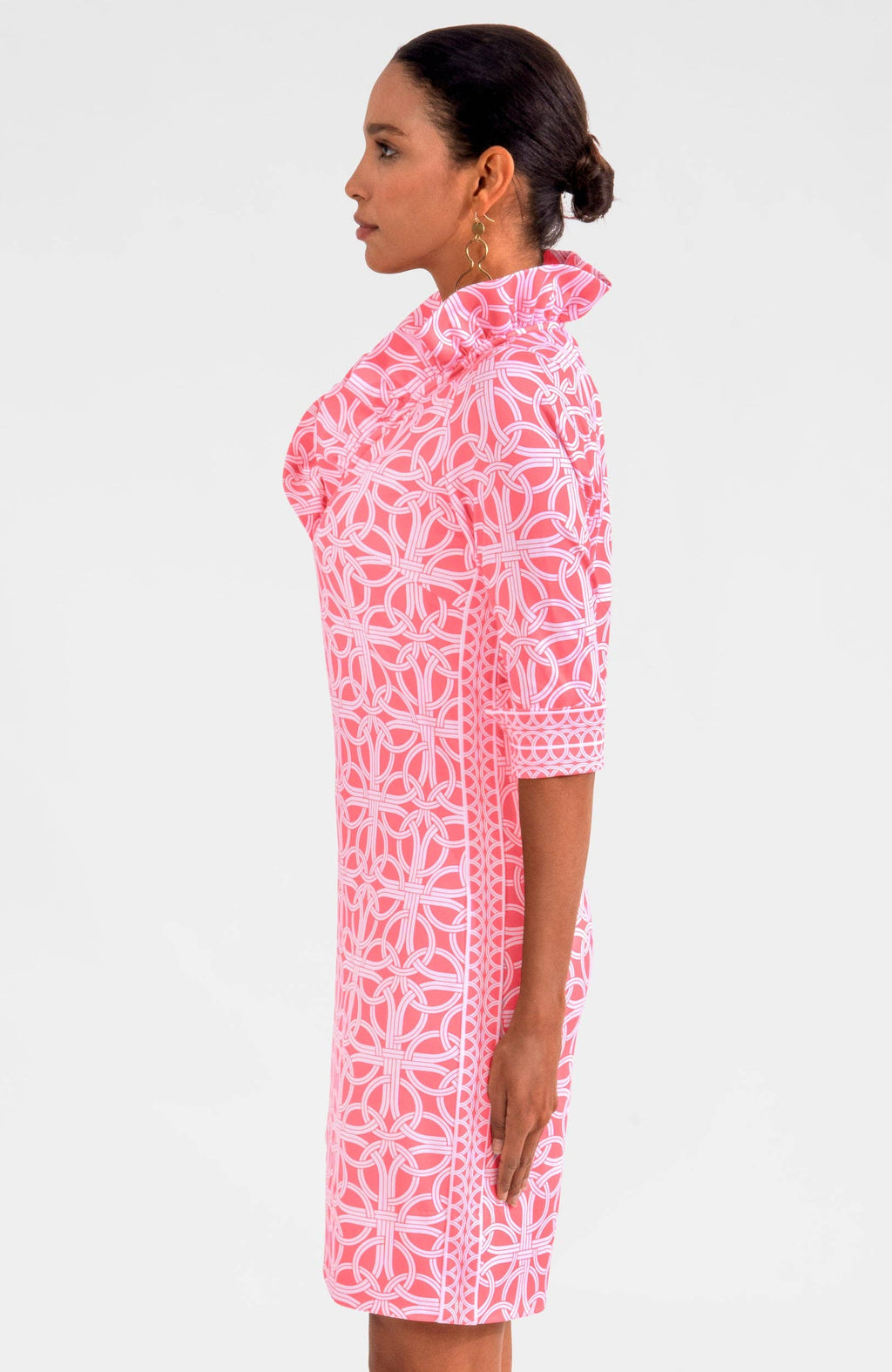 Jersey Ruffneck Dress - Ring Toss: Melon