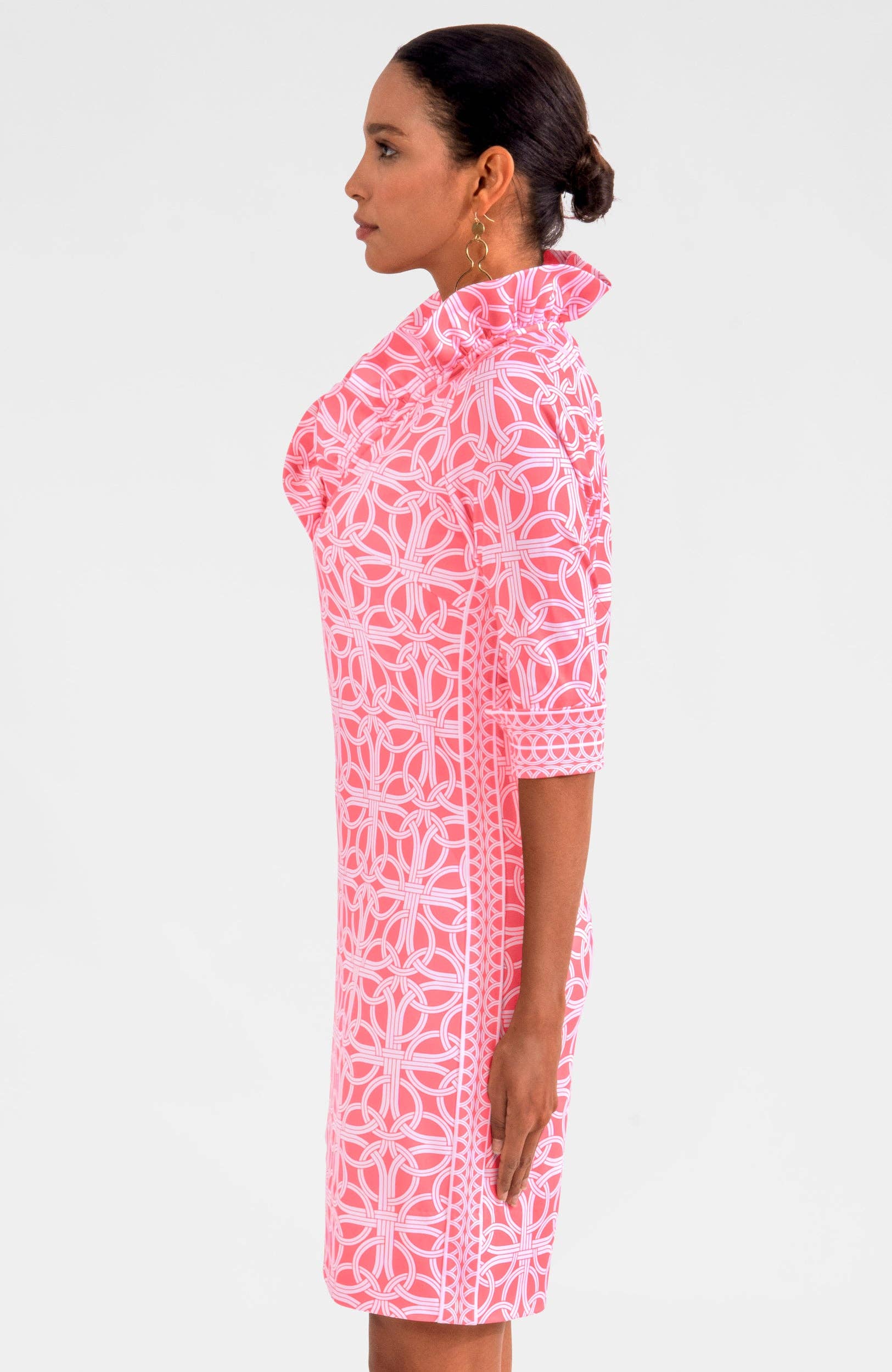Jersey Ruffneck Dress - Ring Toss: Melon