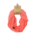 Solid Cable Knit Infinity Scarf   Coral