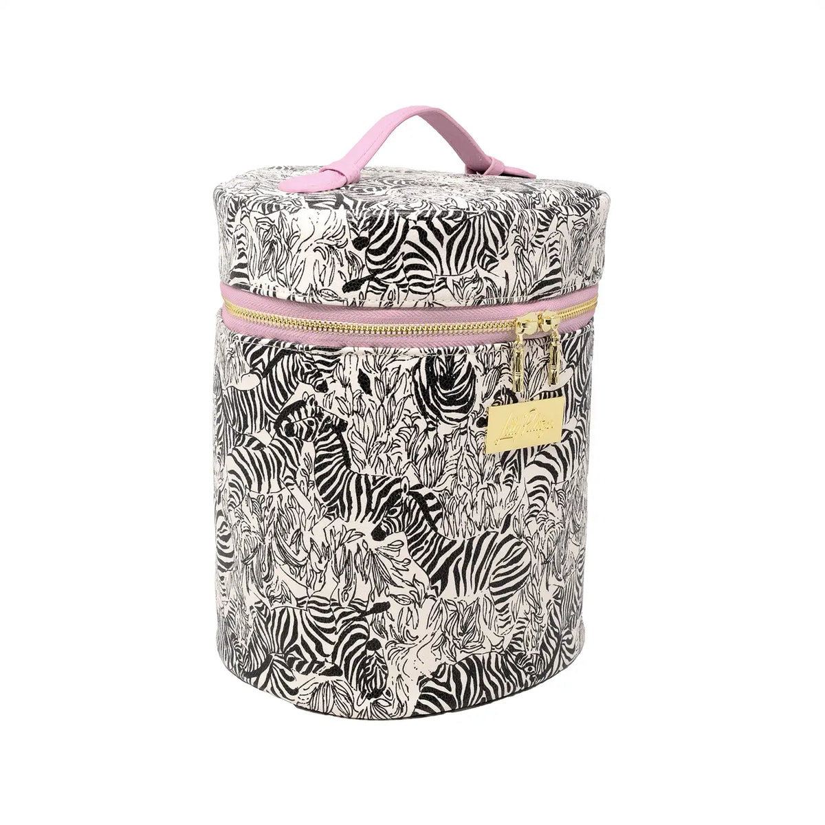 Barrel Train Case, Zebra