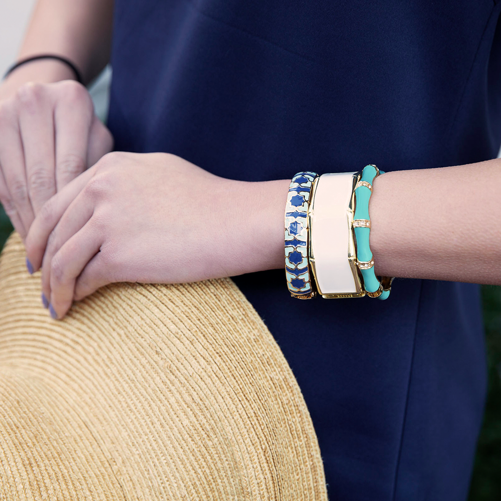 Enamel Stone Bamboo Bracelet