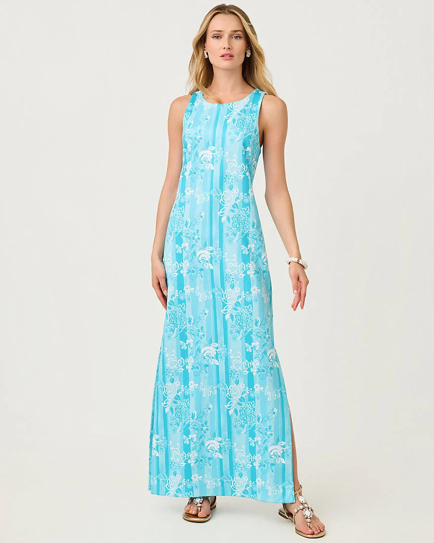 Melodie Maxi Dress Capri Blue Roseys Petals