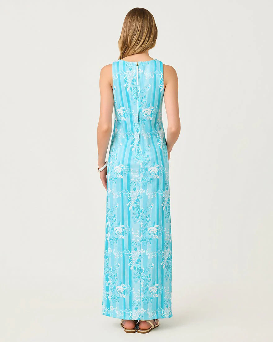 Melodie Maxi Dress Capri Blue Roseys Petals