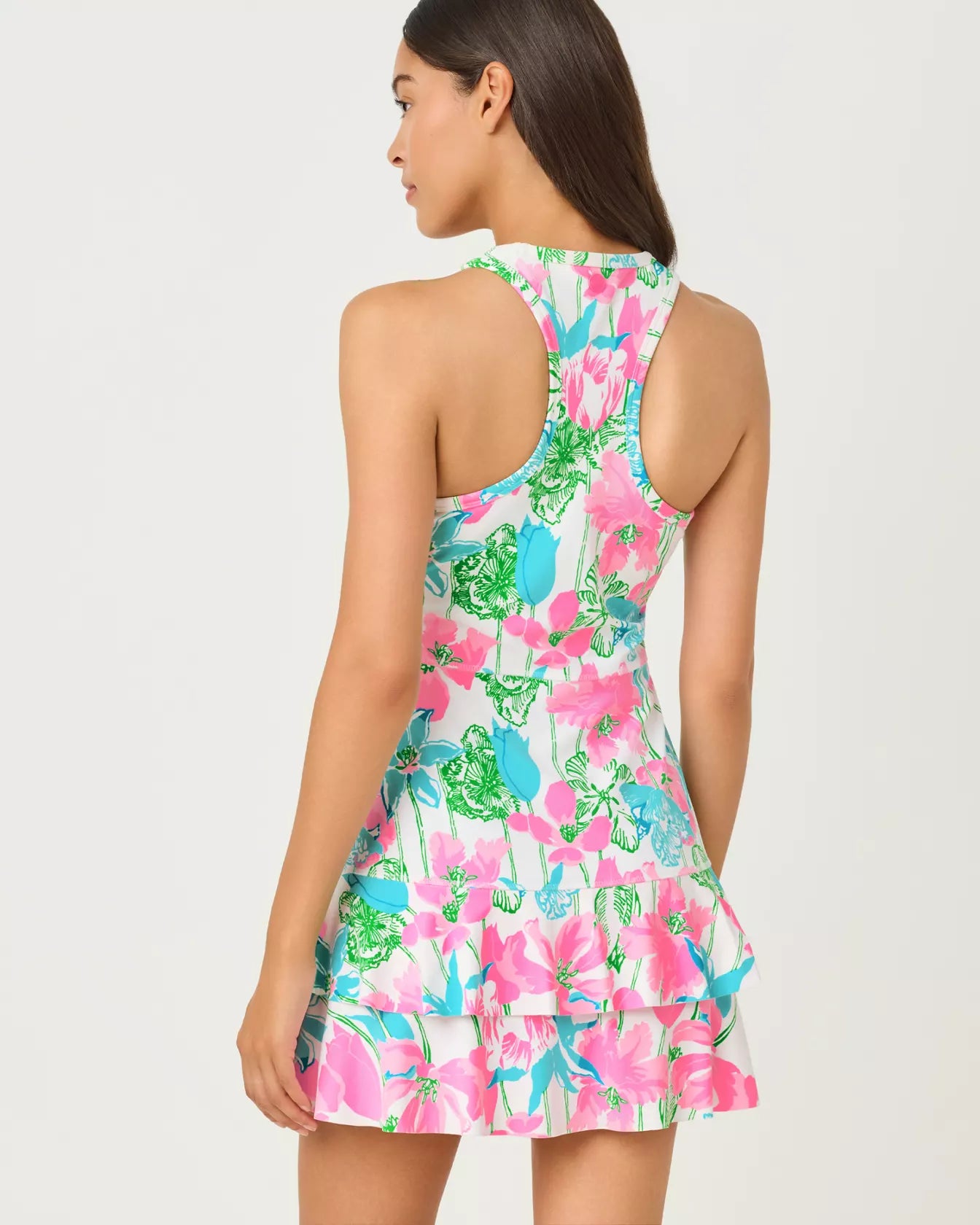 Lunan Active Dress Upf 50 Resort White Viney Liney