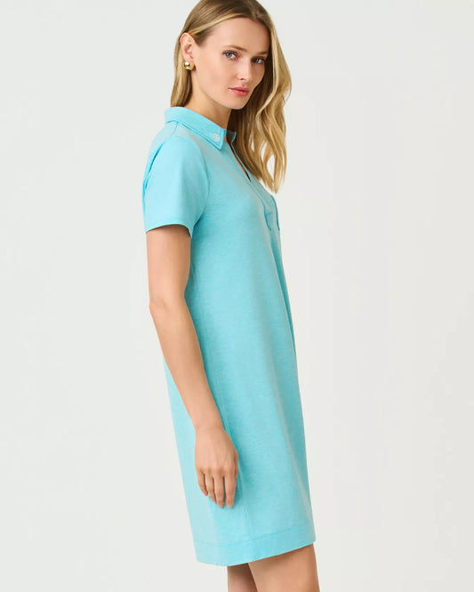 Dune Upf 50+ Short Sleeve Heathered Capri Blue