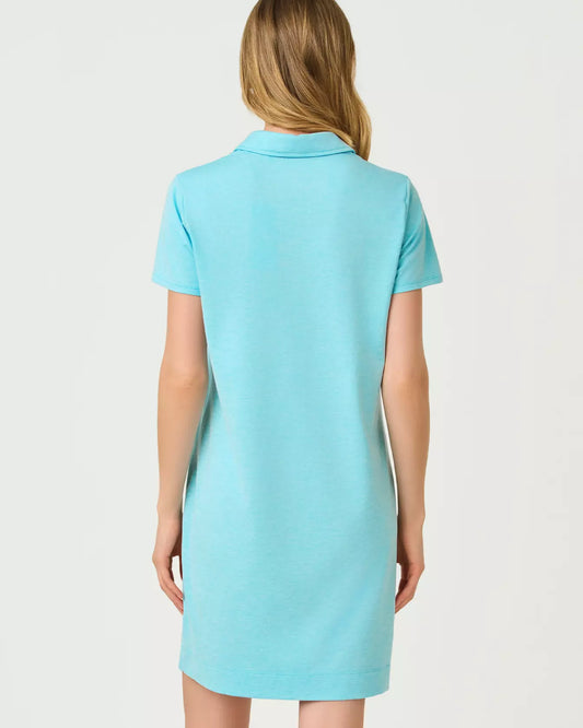 Dune Upf 50+ Short Sleeve Heathered Capri Blue
