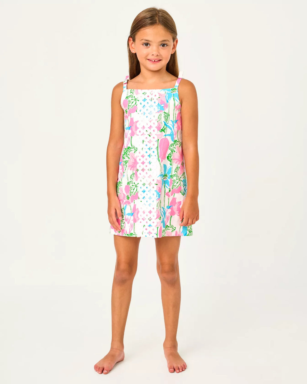Mini Delores Dress Resort White Viney Liney